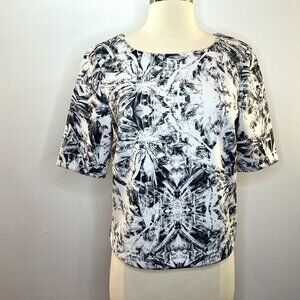 KIIND OF Women's Ghost White Foliage Gracie Stretch Top - Size Medium - NWT $69